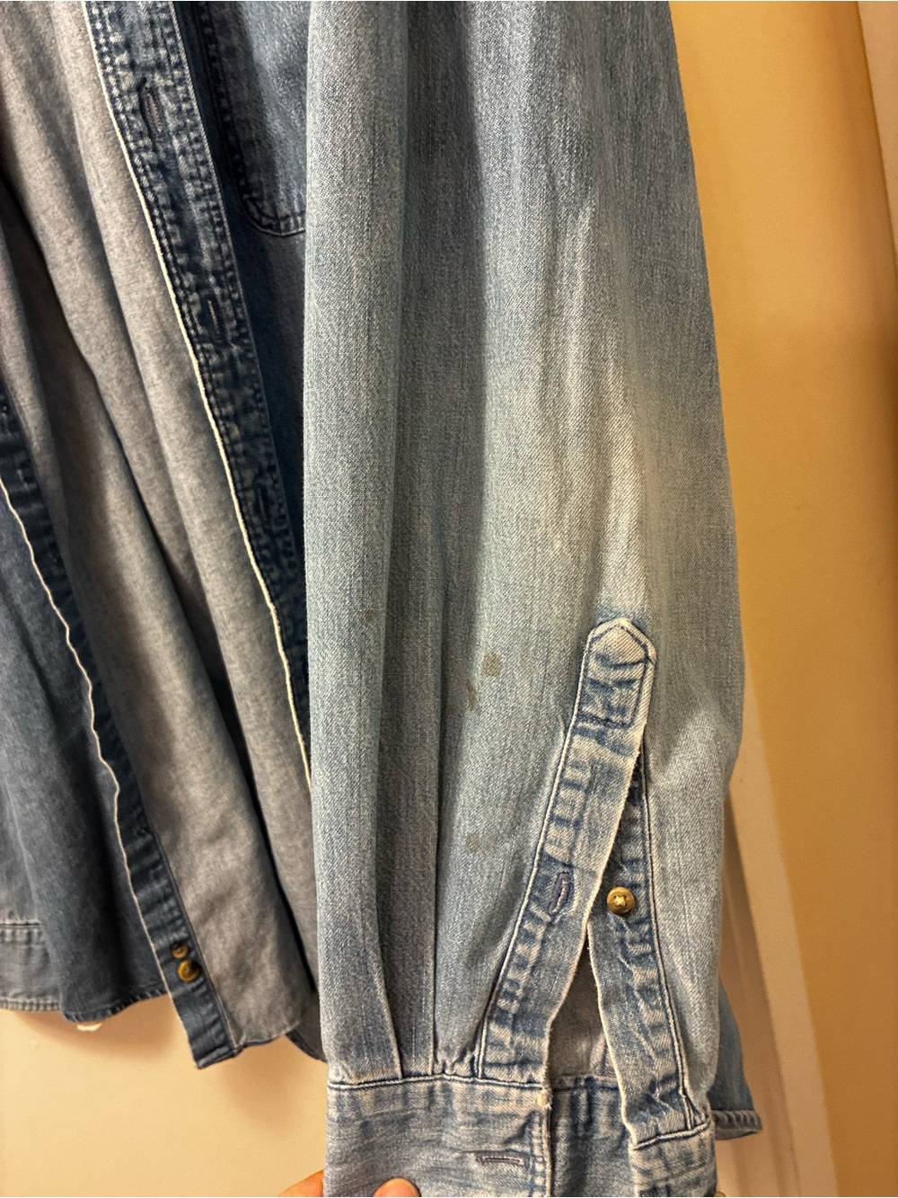 Oversize Lands End Blue Denim Button-up Overshirt - Picture 8 of 11